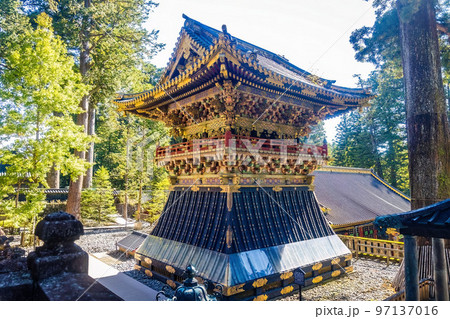 Scenic Bell Tower at Toshogu Shrine in Nikko Japan 97137016
