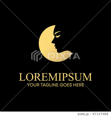 beauty woman face side with in negative space circle like crescent moon image graphic icon logo design abstract concept vector stock. Can be used as a symbol related to beauty or fashion beauty woman face side with in negative space circle like crescent moon image graphic icon logo design abstract concept vector stock. Can be used as a symbol related to beauty or fashion 97137468