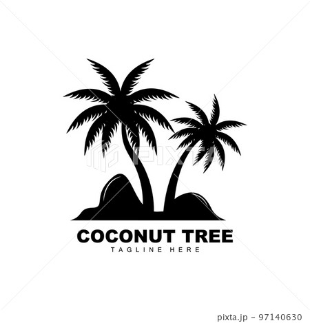 Coconut Tree Logo, Ocean Tree Vector, Design For Templates, Product Branding, Beach Tourism Object Logo 97140630