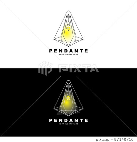 Home Decoration Hanging Lamp Logo, Home Furniture Design Vector 97140716