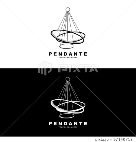 Home Decoration Hanging Lamp Logo, Home Furniture Design Vector 97140718