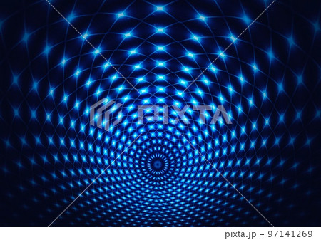 放射状に爆発する青い光線の抽象的な背景 97141269