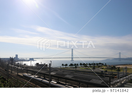 JR朝霧駅 歩道橋からの風景（日本 兵庫県 明石市） 97141842