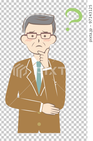 A senior man in a suit who is worried 97143125