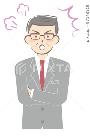 怒っているスーツ姿のシニア男性 怒っているスーツ姿のシニア男性 97143519