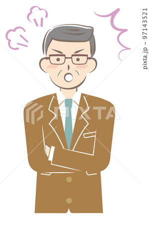 怒っているスーツ姿のシニア男性 怒っているスーツ姿のシニア男性 97143521