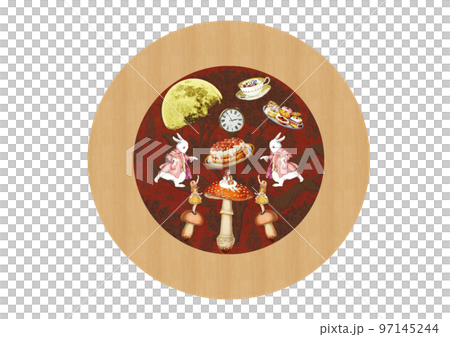 Alice's Mysterious Tea Party Round Can Package Design 97145244