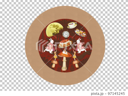 Alice's Mysterious Tea Party Round Can Package Design 97145245