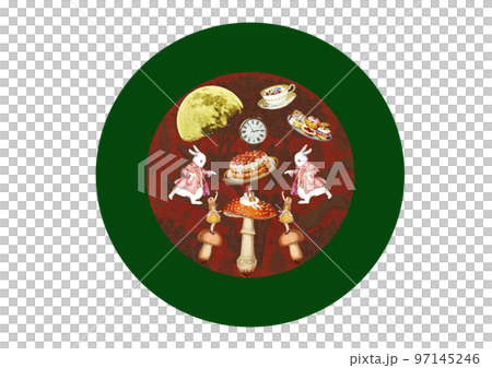 Alice's Mysterious Tea Party Round Can Package Design 97145246