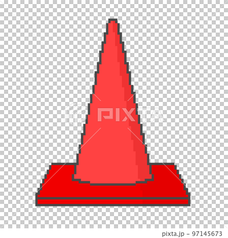 Dot picture _ triangular cone (red) - Stock Illustration [97145673] - PIXTA