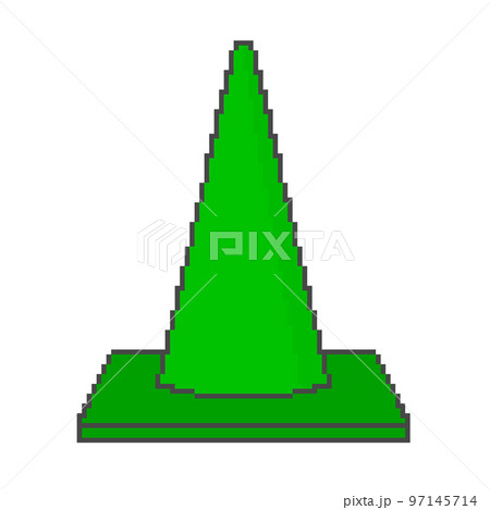 三角コーン＿ドット絵(緑) 97145714