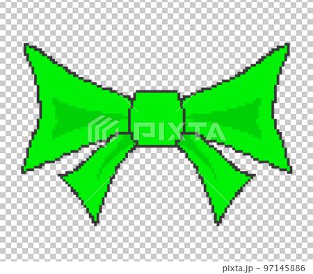 リボン_ドット絵(緑) リボン_ドット絵(緑) 97145886