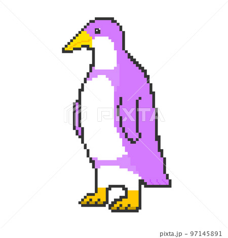 ペンギン_ドット絵(紫) 97145891