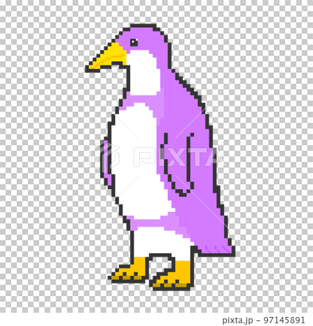 ペンギン_ドット絵(紫) 97145891