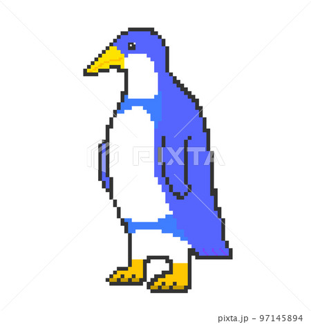 ペンギン_ドット絵(青) 97145894