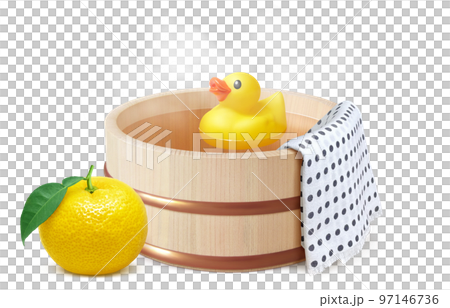 Yuzu hot water duck illustration real Yuzu hot water duck illustration real 97146736