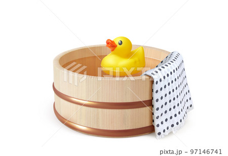 風呂 桶 あひる イラスト リアル 97146741