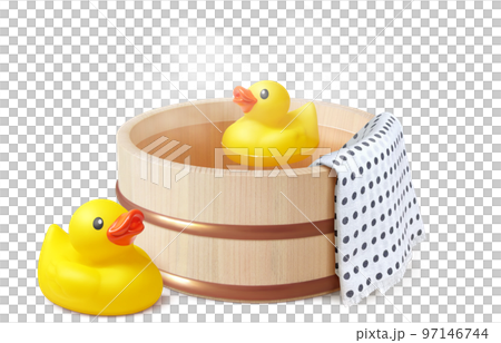 浴缸鴨插圖逼真 97146744