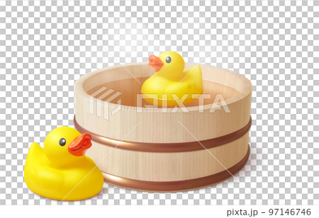 Bath tub duck illustration real 97146746