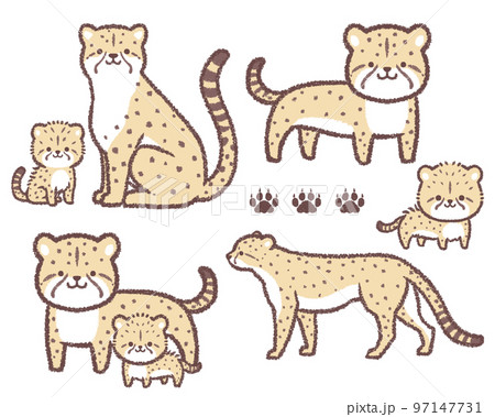 チーターデフォルメとリアルのセット 97147731
