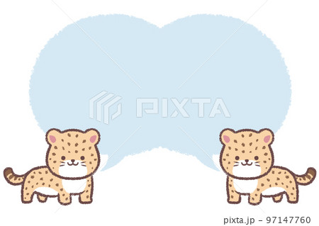 複数のヒョウの子供と吹き出し 97147760