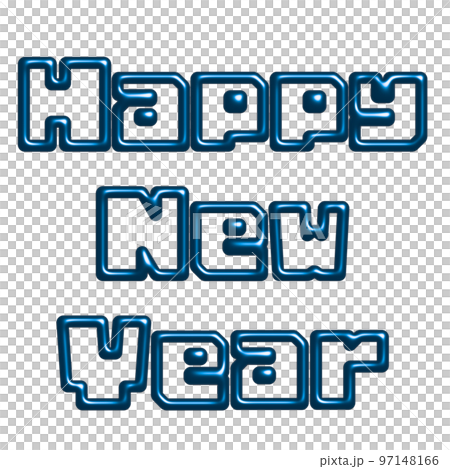 Three-dimensional Happy New Year character material 97148166