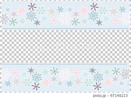 雪の結晶のフレーム 上下ライン 97148223
