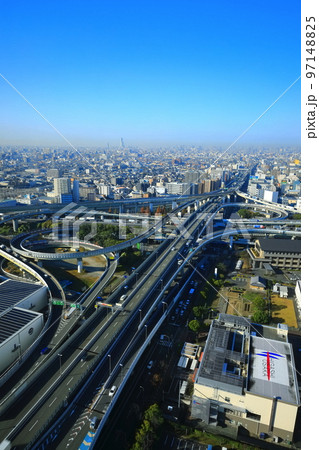 【大阪府】晴天の東大阪ジャンクション 【大阪府】晴天の東大阪ジャンクション 97148825