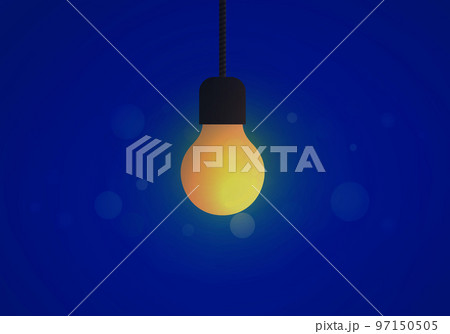 3D yellow light bulb with glowing on deep dark blue background. Symbol of inspiration, solution, ideas , strategy or creativity 3D yellow light bulb with glowing on deep dark blue background. Symbol of inspiration, solution, ideas , strategy or creativity 97150505
