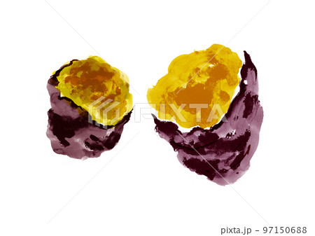 焼き芋の手描き和風イラスト 焼き芋の手描き和風イラスト 97150688