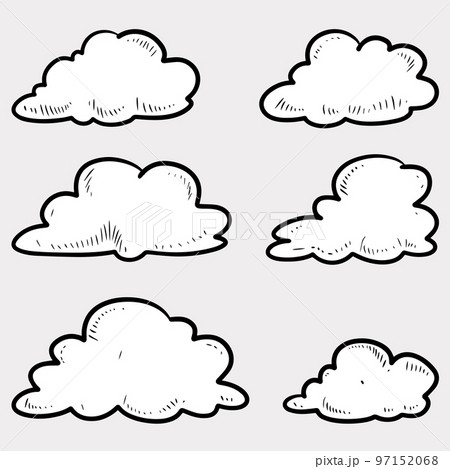 Doodle sketch style of Hand drawn Clouds  cartoon vector illustration for concept design. 97152068