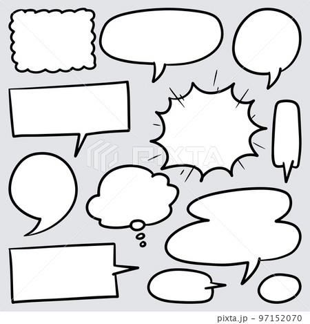 Doodle sketch style of speech bubbles hand drawn illustration. for concept design. 97152070