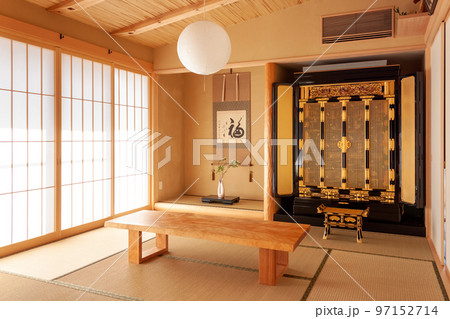 仏壇と床の間のある和室 97152714