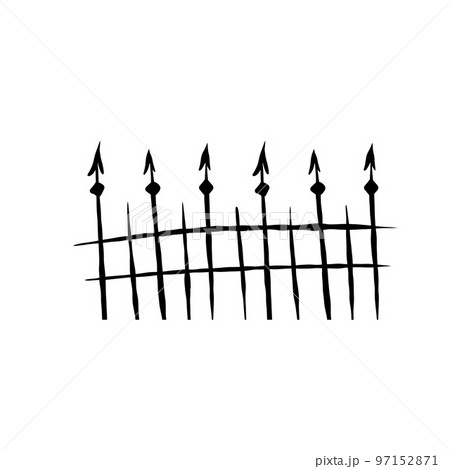 Doodle fence cemetery. Decoration of grave for Halloween. Doodle fence cemetery. Decoration of grave for Halloween. 97152871