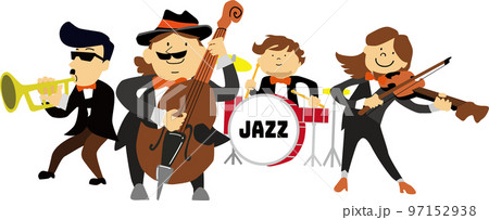 かわいいジャズバンドのイラスト 97152938