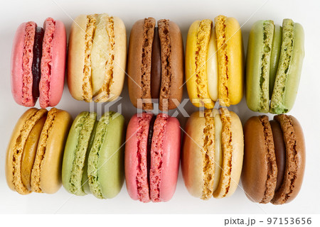 Macaron. Traditional french colorful macaronsの写真素材