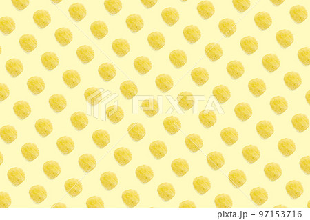 background made from Potato chips on light yellow background flat lay. potato snack chips isolated Fast food banner. background made from Potato chips on light yellow background flat lay. potato snack chips isolated Fast food banner. 97153716