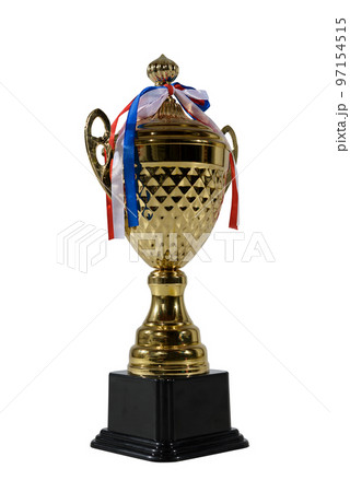 Isolated golden soccer trophy of football sport 97154515