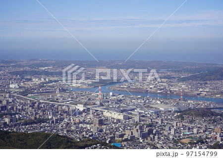皿倉山から見た八幡西区、若松区方面の眺め 97154799