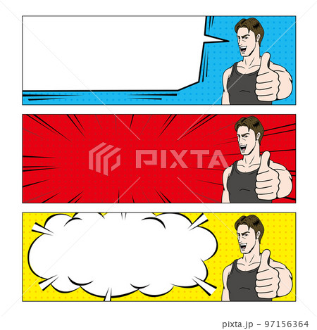 アメコミタッチのgoodポーズの白人 アメコミタッチのgoodポーズの白人 97156364