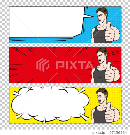 アメコミタッチのgoodポーズの白人 アメコミタッチのgoodポーズの白人 97156364