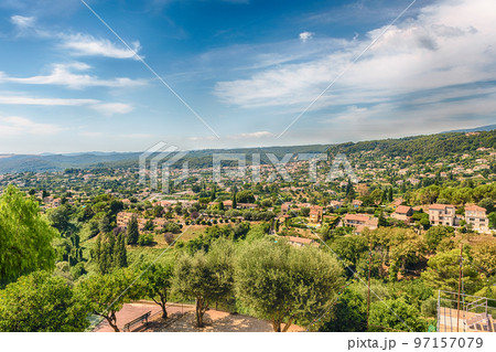 Scenic view in the town of Saint-Paul-de-Vence, Cote d'Azur, France 97157079
