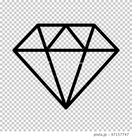 シンプルなダイヤのアイコン。宝石。ジュエル。ベクター。 97157747