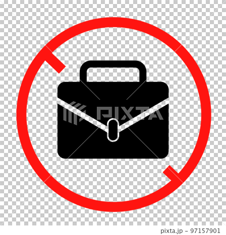 Business bag and prohibition sign. Luggage is not allowed. vector. 97157901