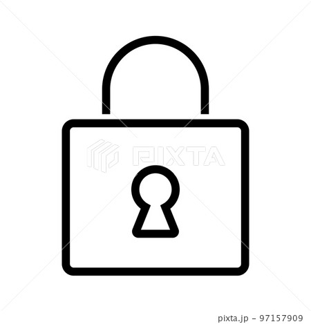 シンプルなロックアイコン。セキュリティのシンボル。ベクター。 97157909