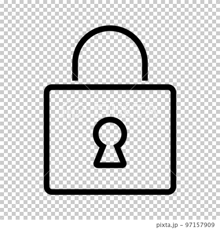 シンプルなロックアイコン。セキュリティのシンボル。ベクター。 97157909