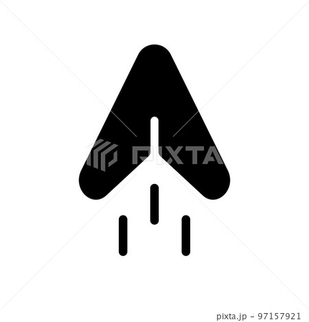 メール送信のシルエットアイコン。電子メール。紙飛行機。ベクター。 97157921