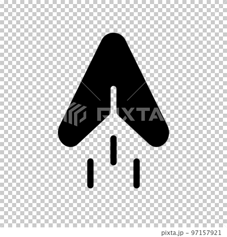 メール送信のシルエットアイコン。電子メール。紙飛行機。ベクター。 97157921