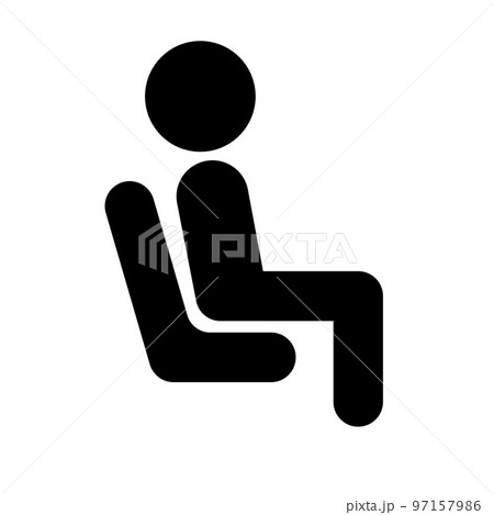 椅子に座る人のシルエットアイコン。シート。ベクター。 97157986