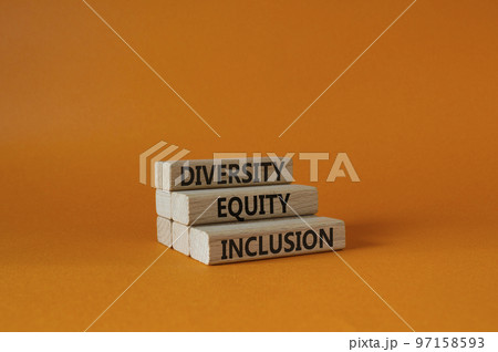 Diversity Equity Inclusion symbol. Concept words Diversity Equity Inclusion on wooden blocks. Beautiful orange background. Business and Diversity Equity Inclusion concept. Copy space Diversity Equity Inclusion symbol. Concept words Diversity Equity Inclusion on wooden blocks. Beautiful orange background. Business and Diversity Equity Inclusion concept. Copy space 97158593